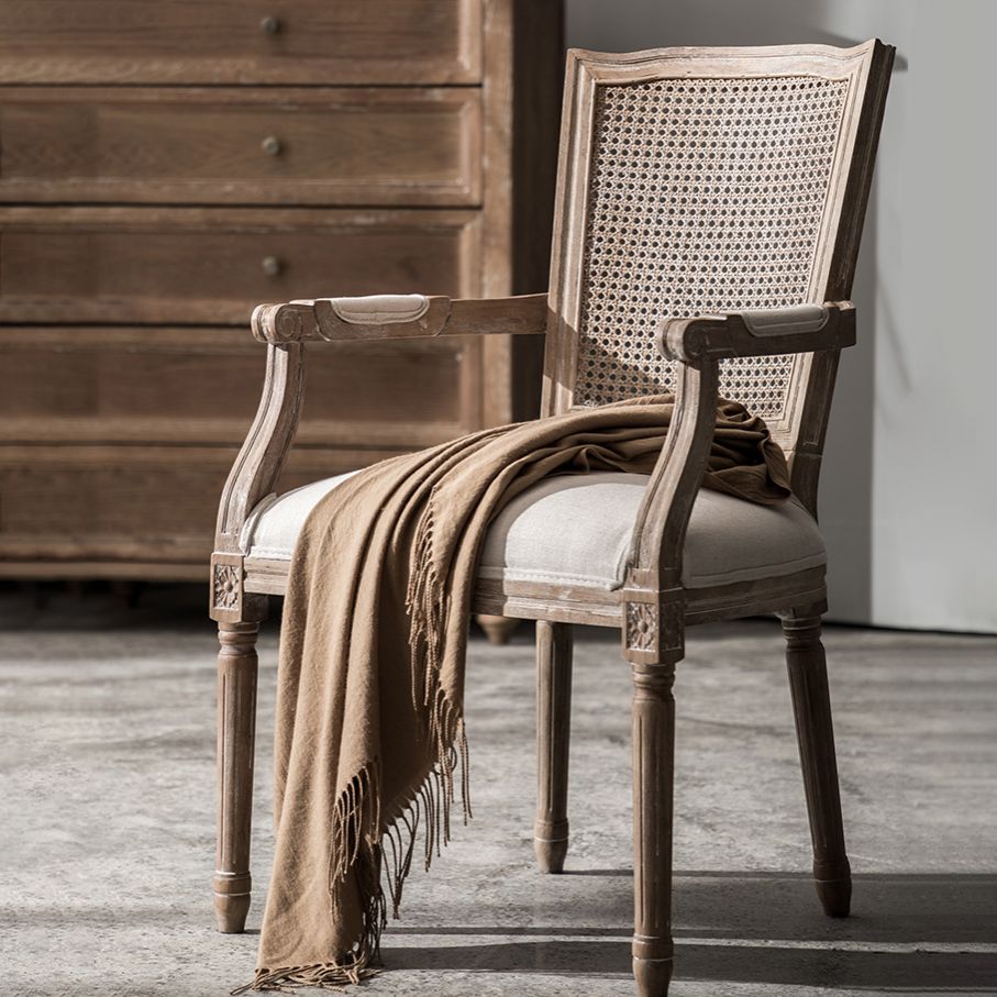 Fauteuil de salle à manger en bois avec coussin, chaise d'appoint à dossier ouvert pour la maison