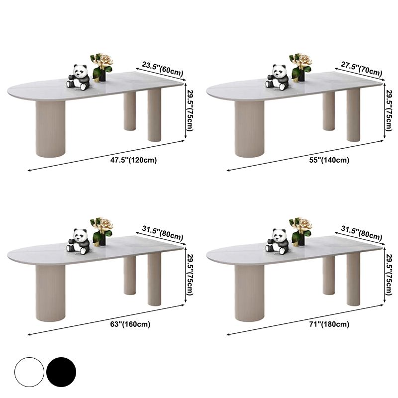 Metal Contemporary Free Form Table White Marble Top Table for Dining Room and Kitchen