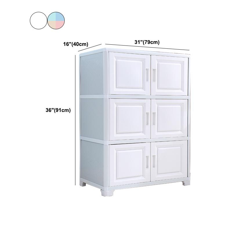Contemporary Style Wardrobe Plastic Home Wardrobe Closet with Doors