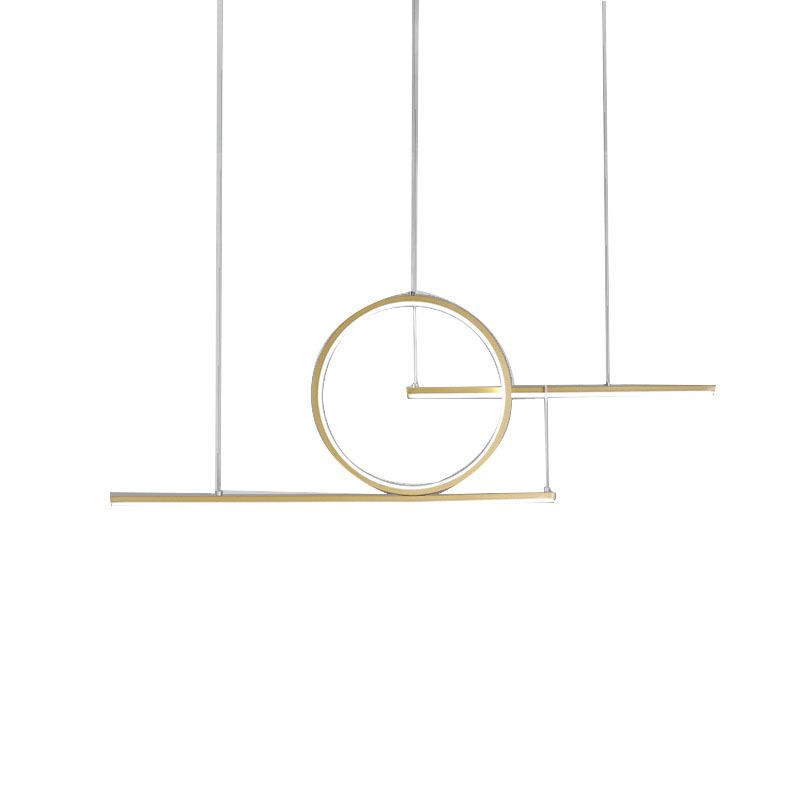 Modern Creative LED Pendant Light Linear 3-Light Hanging Lamp with Silicone Shade