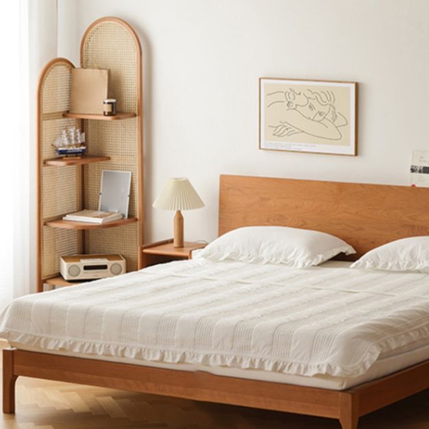 Contemporary Corner Bookshelf Wooden Closed Back Bookcase with Shelves