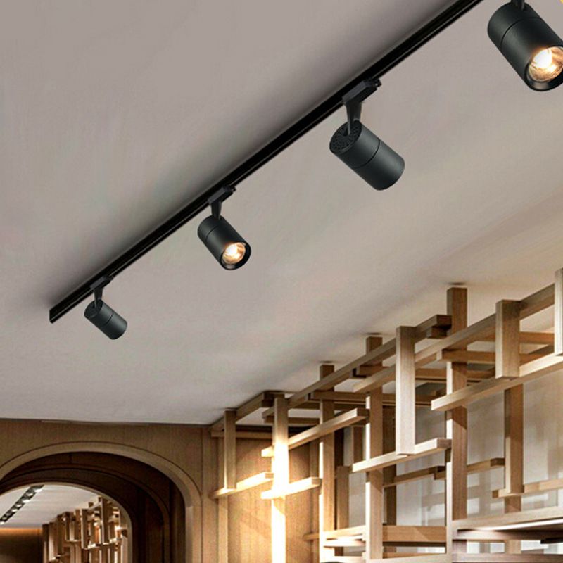 Cylindrical Shape LED Rail Ceiling Lamp Modern Simple Style Aluminium Flush Mount for Living Room
