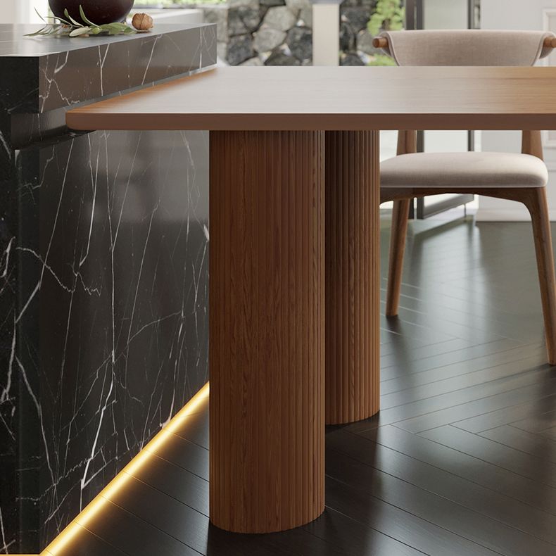 Massivholz zeitgenössischer Freiform Tisch Holz Top Esstisch für Esszimmer