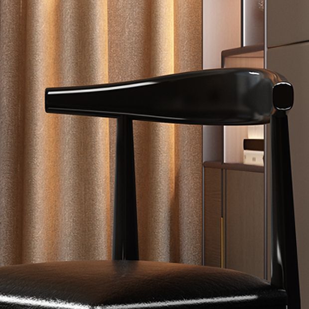 Silla de comedor de madera de estilo escandinavo, silla sin brazos con cuerno de vaca
