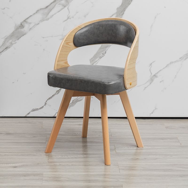 Chaise de salle à manger en bois de style moderne, chaises latérales à dossier ouvert pour la cuisine