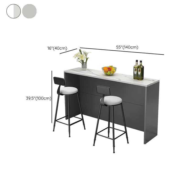 Indoor Contemporary Bar Dining Table Rectangle Stone Bar Table