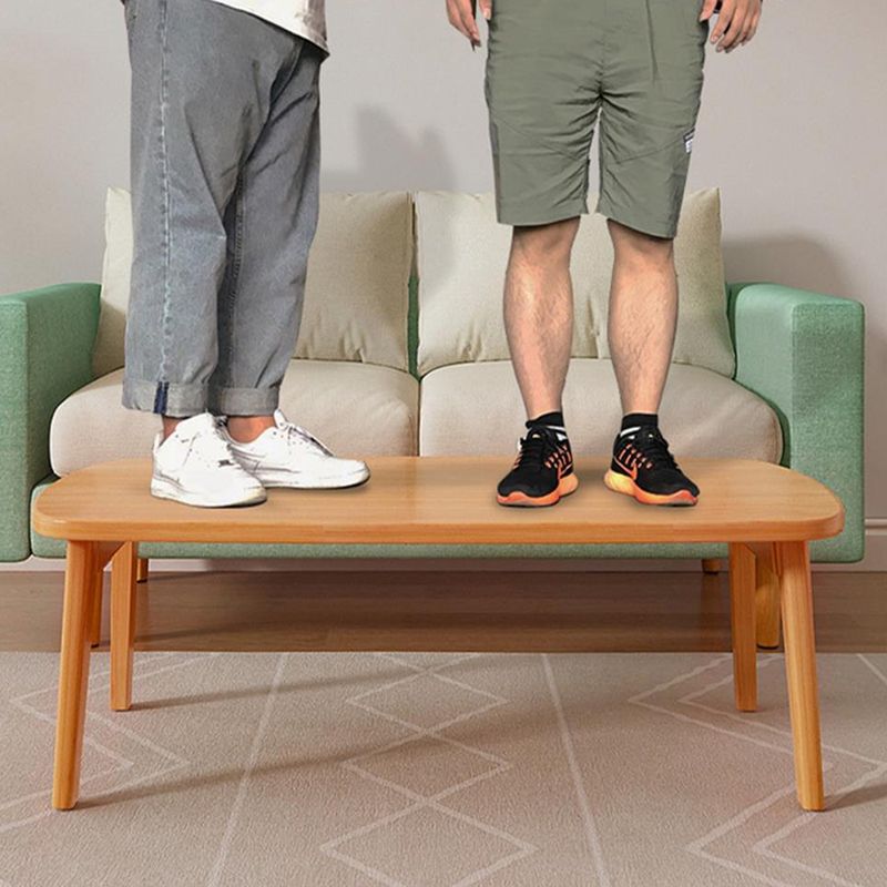 Rectangle Bunching Tables Solid Wood Coffee or End Table with Storage Shelf
