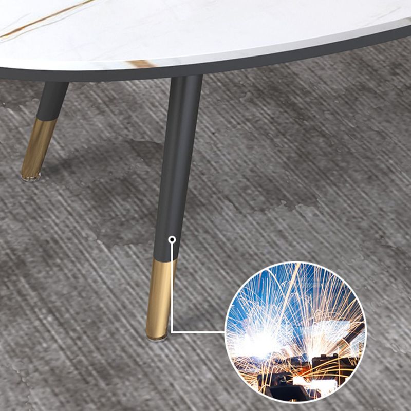 Slate Oval Coffee Table 4 Legs Base Type Single Cocktail Table