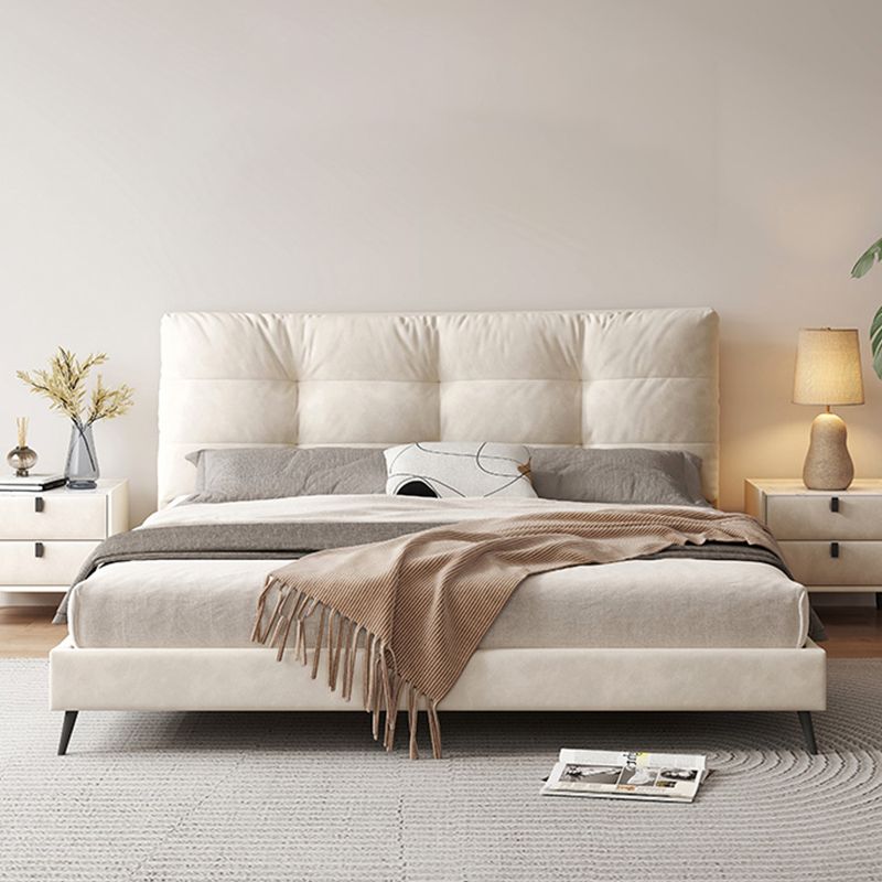 Contemporary Standard Bed with Rectangle Upholstered Headboard