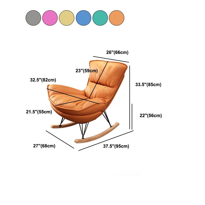 Contemporary Rocking Chair Solid Wood Rocker Chair with Seat Cushion