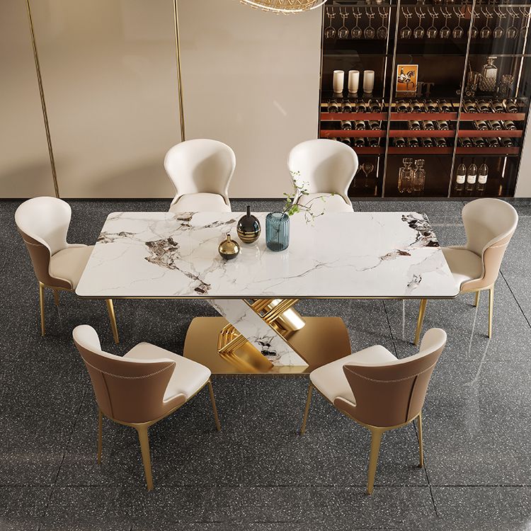 Traditional Luxury Dining Table Stainless Steel Dining Site Table for Indoor