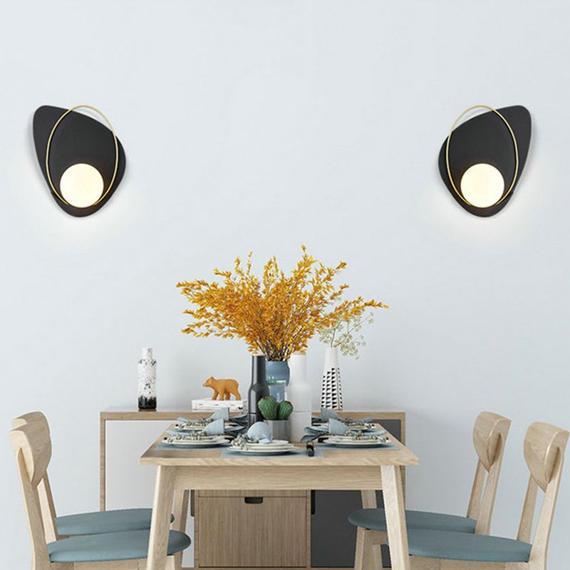 Postmodern Wall Lamp 1-Light Wall Mount Lamp with Glass Shade for Bedroom