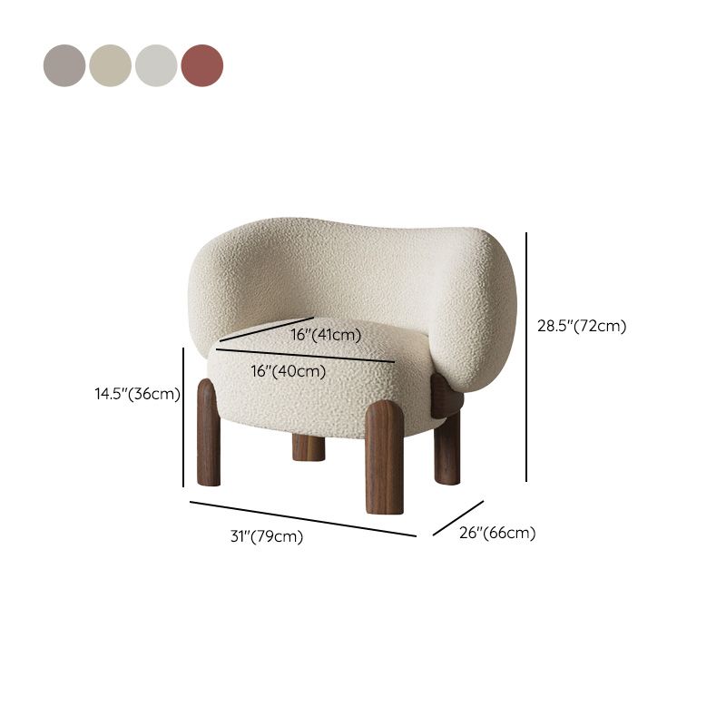 Contemporary Fixed Back Barrel Chair Bedroom Solid Color Lounge Chair