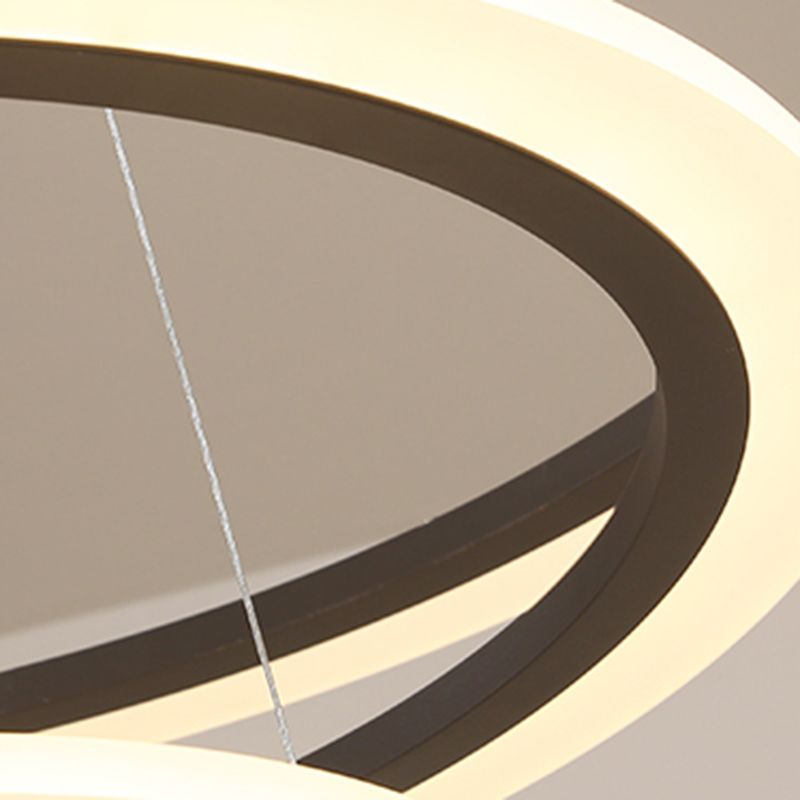 Large Modern Chandelier Multiple Rings Hanging Light Fixtures Metal Chandelier