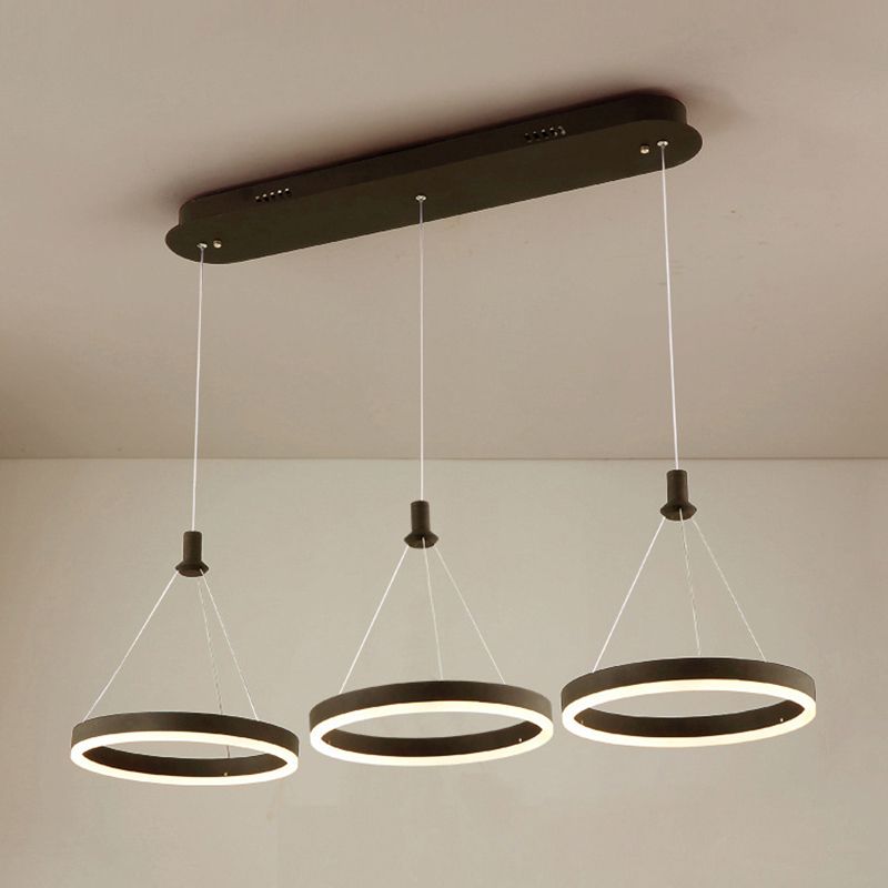 Lampada a sospensione del soffitto della sala da pranzo circolare Acrilico LED minimalista LED LADO CON REGOLABILE ALTENZA