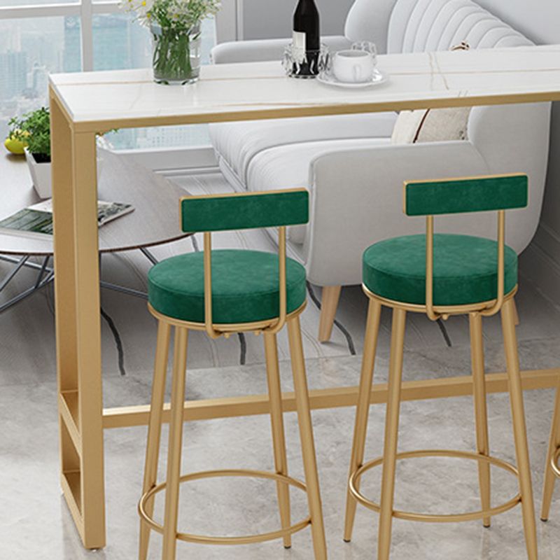 Glam Pub Height Dining Table Stone Top Pub Table for Living Room