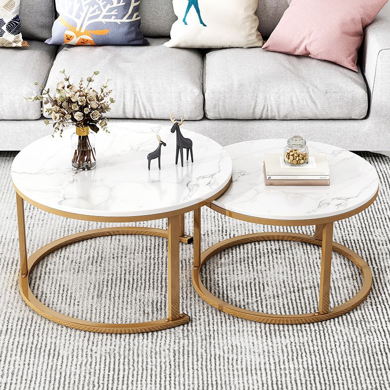 Frame 2 Piece Bunching Tables Slate Round Nesting Coffee Table