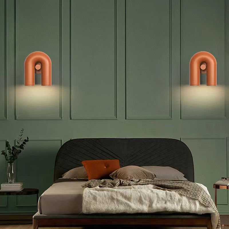 Modernism 2-Light Polished Wall Mounted Sconce Metallic Unique Wall Light