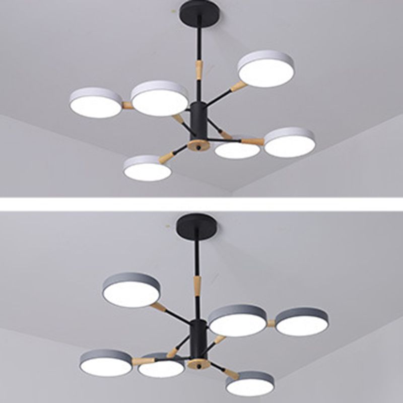 Apparecchiatura di illuminazione a sospensione dei cerchi metallici.