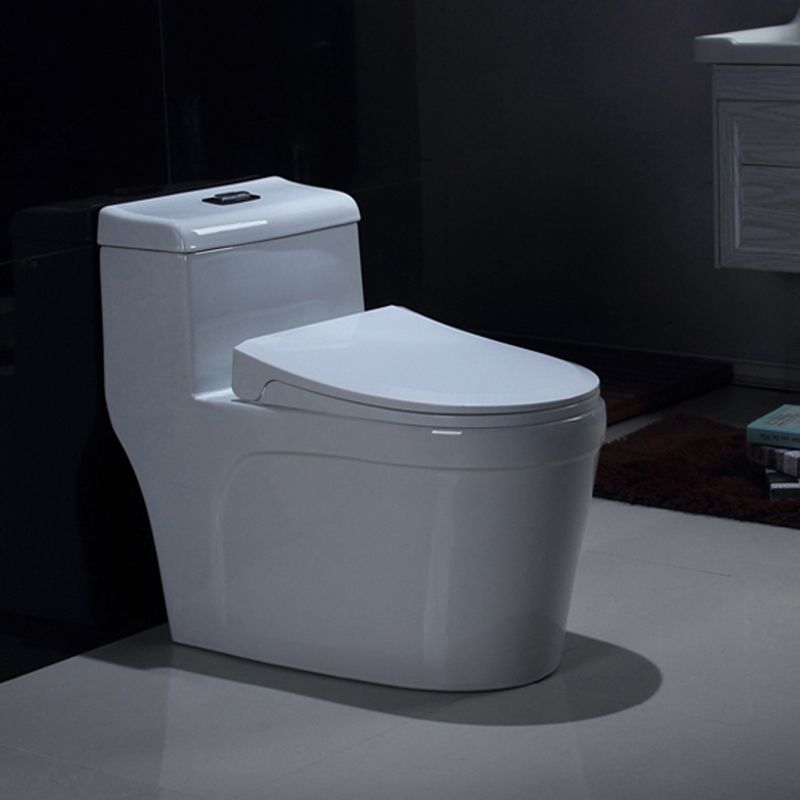 Contemporary White Flush Toilet Floor Mount Toilet Bowl for Washroom