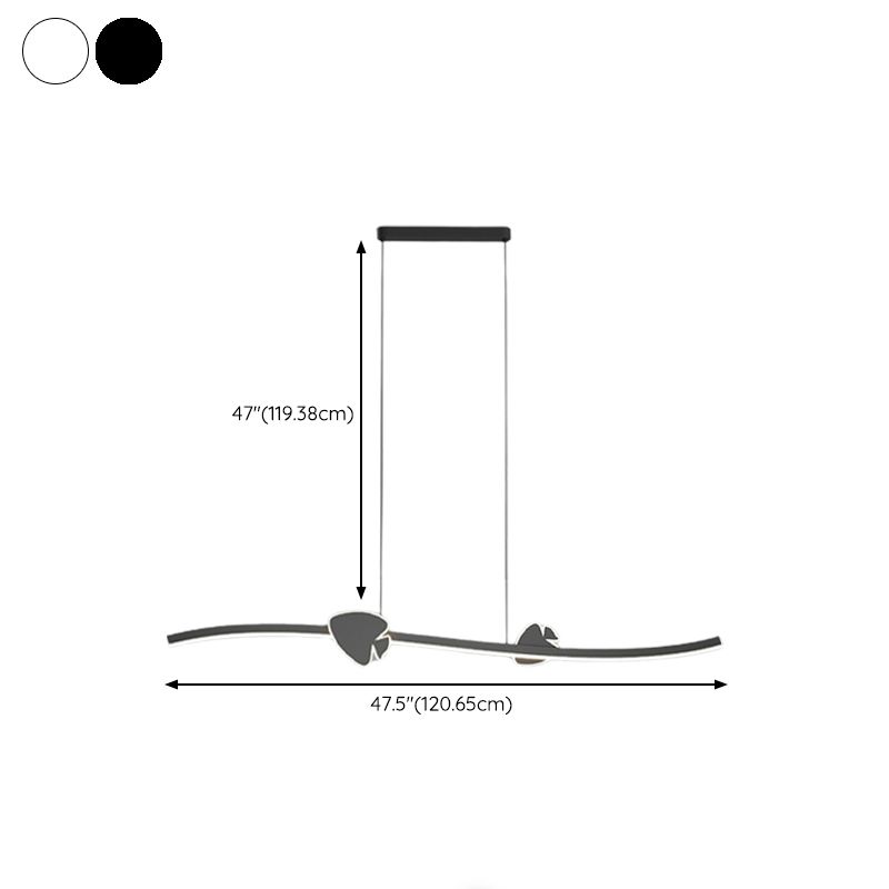 Modern Style Island Light LED Island Hanging Light with Acrylic Shade for Living Room