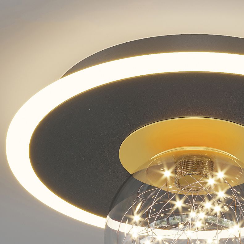 Geometry Shape LED Sky Star Ceiling Lamp Modern Iron 2 Lights Flush Mount for Bedroom