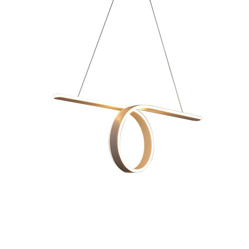 Comedor LED COMENTO LED PARTIR LAMBITA Minimalismo Lámpara de isla gris con sombra de metal anular en luz cálida/blanca