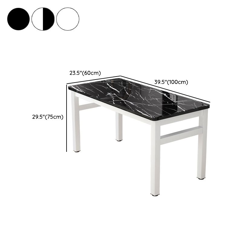 Modern Rectangular Dining Table Wooden Tabletop for Living Room