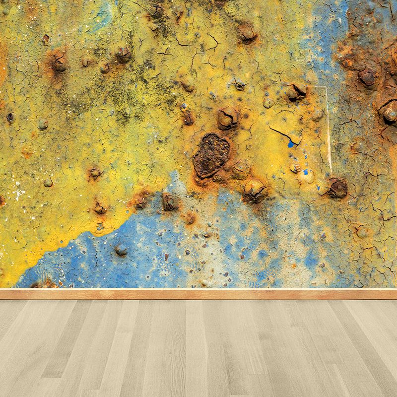 Old Mental Wall Mural Moisture Resistant 
Wall Covering for Living Room, Customised