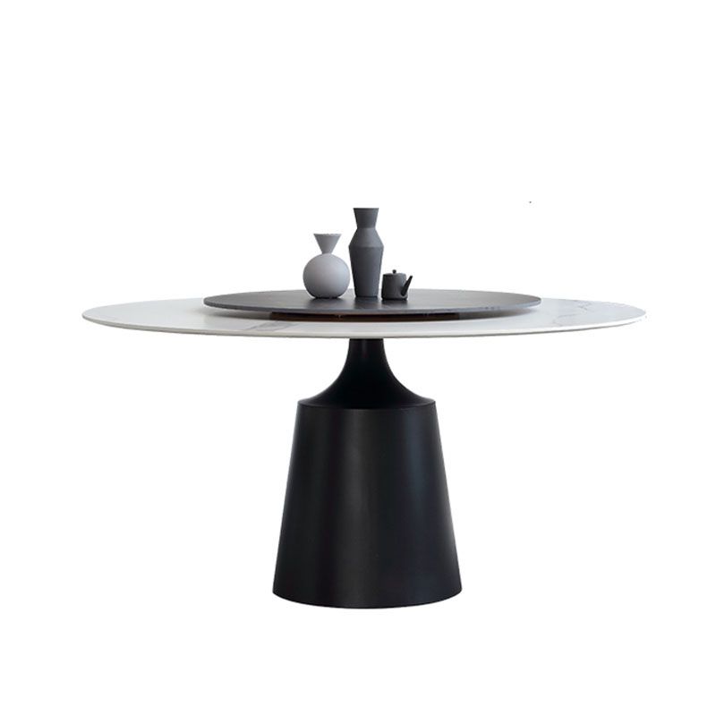 Modern Sintered Stone Dining Table Round Dining Room Table with Pedestal Base