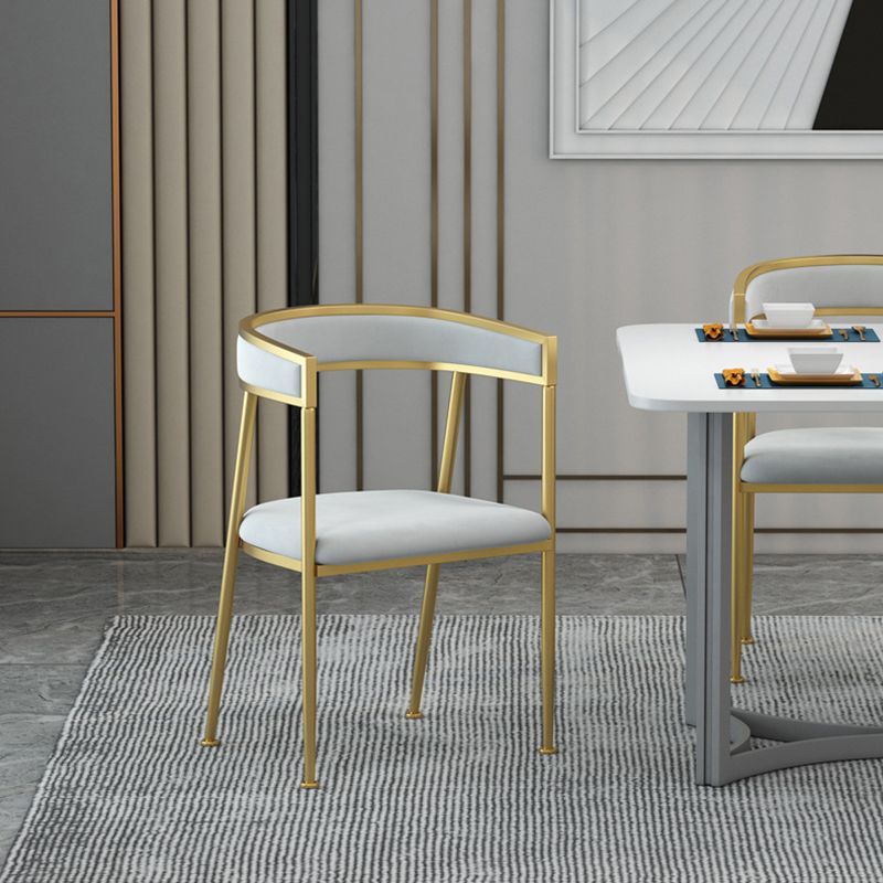 Glam Velvet Dining Side Chair Kitchen Indoor Upholstered Arm Chair