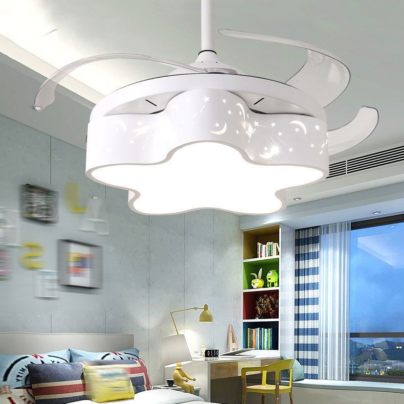 Lovely Color Ceiling Fan Light Fixture Modern LED Ceiling Flush Mount for Kids' Room