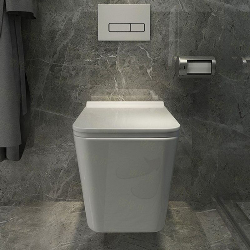 Modern White Ceramic Flush Toilet Wall Mount Urine Toilet with Seat for Washroom