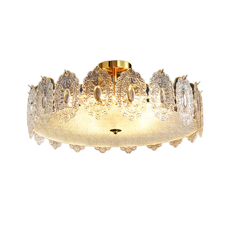 Modern Ceiling Lamp Household Flush Mount Light Fixture with Glass Shade for Bedroom