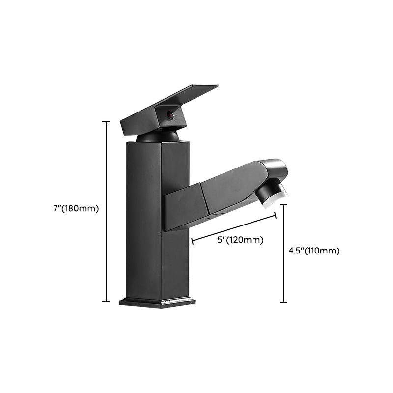Modern Bathroom Vessel Faucet Swivel Spout Single Handle Faucet with Pull down Sprayer