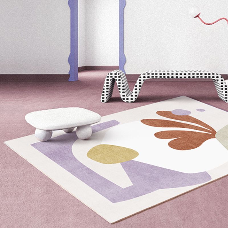 Licht paars modern tapijt polyester kleur klontdekpervlak tapijt wasbaar tapijt voor salon