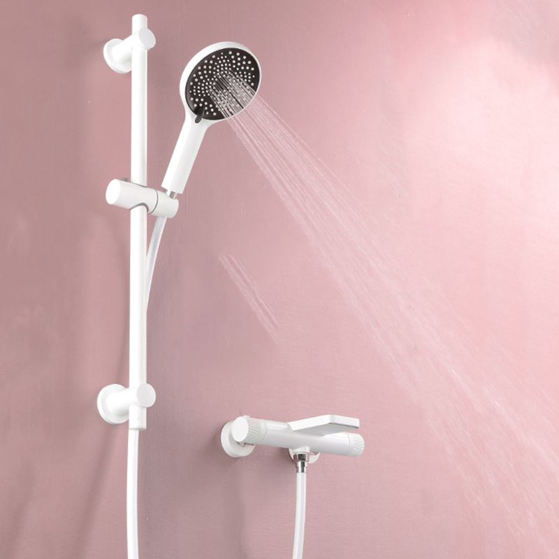 Waterfall Tub Filler Copper Wall-Mounted Double Knob Handle Tub Filler with Handshower
