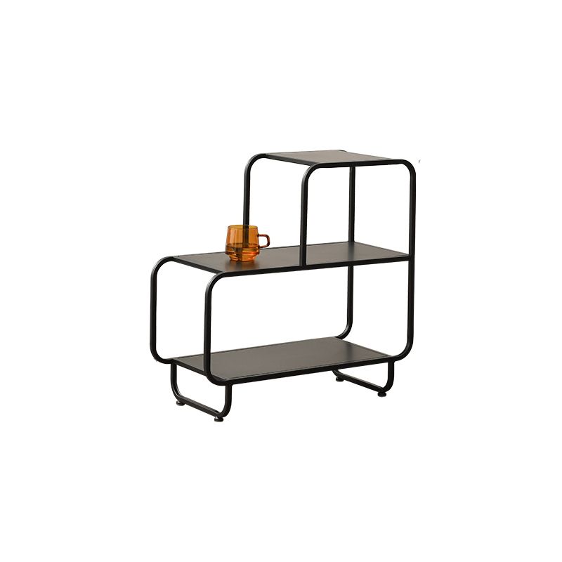 24.4" Tall Rectangle Top Side Table Iron Sled End Table with Shelves