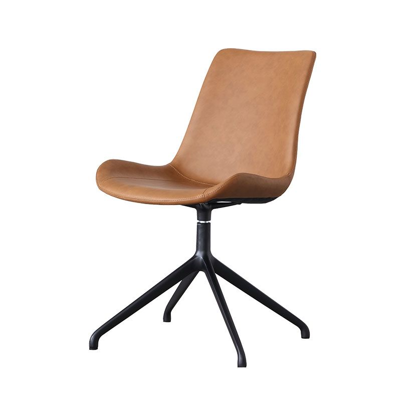 Contemporary No Arm Task Chair Leather Conference Chair for Office