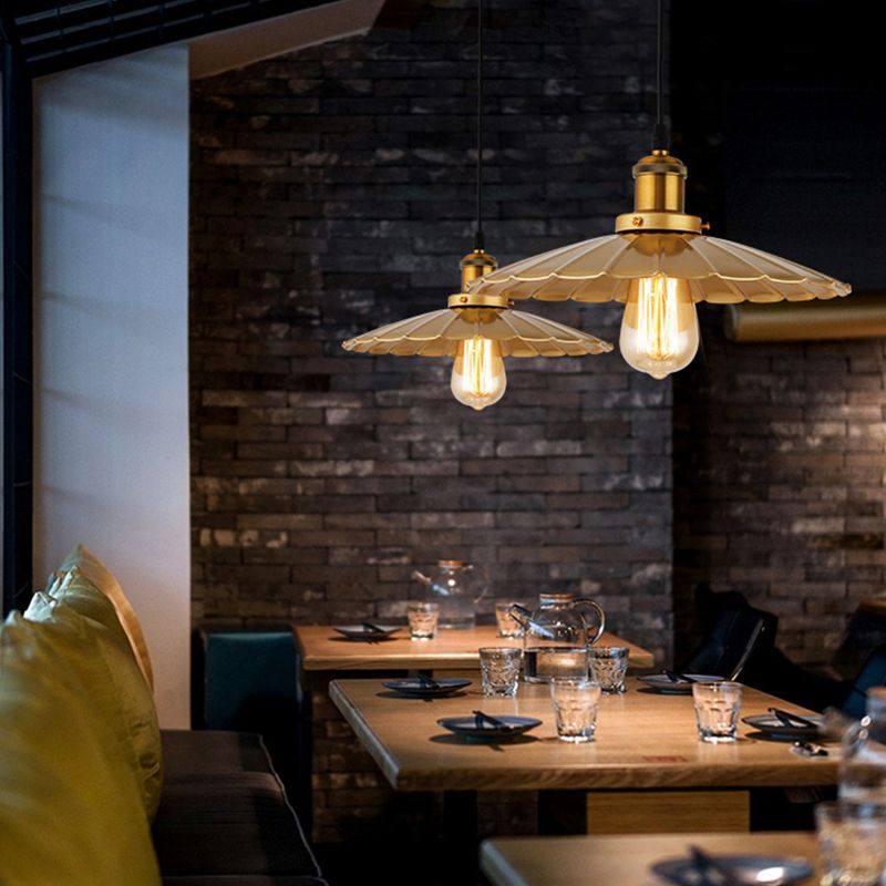 1 Light Geometric Hanging Ceiling Lights Industrial Style Metal Pendant Light Fixtures for Restaurant
