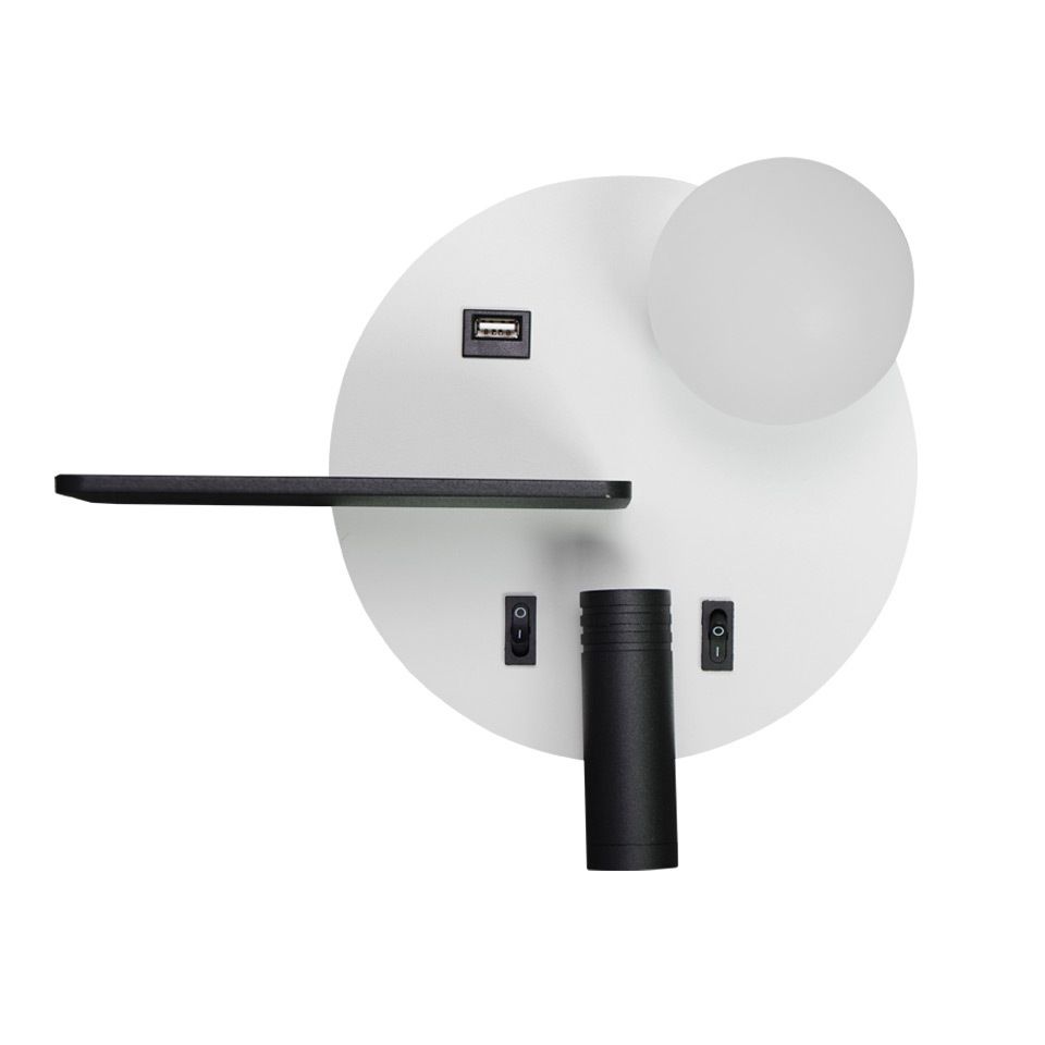 Runde USB -Lesemandlampe Nordic Metallic LED -Walllicht am Nacht