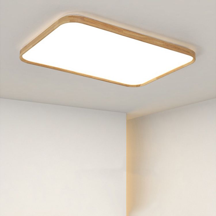 Wooden Ceiling Mount Light Simple LED Ceiling Light with Acrylic Shade for Dining Room