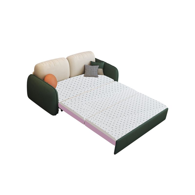 32" Wide Contemporary Sofa Futon Faux Leather White Sleeper Sofa