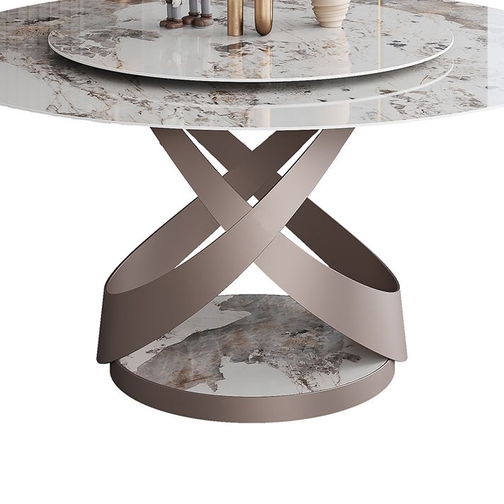 Modern Home Sintered Stone Table Round Pedestal Dining Table
