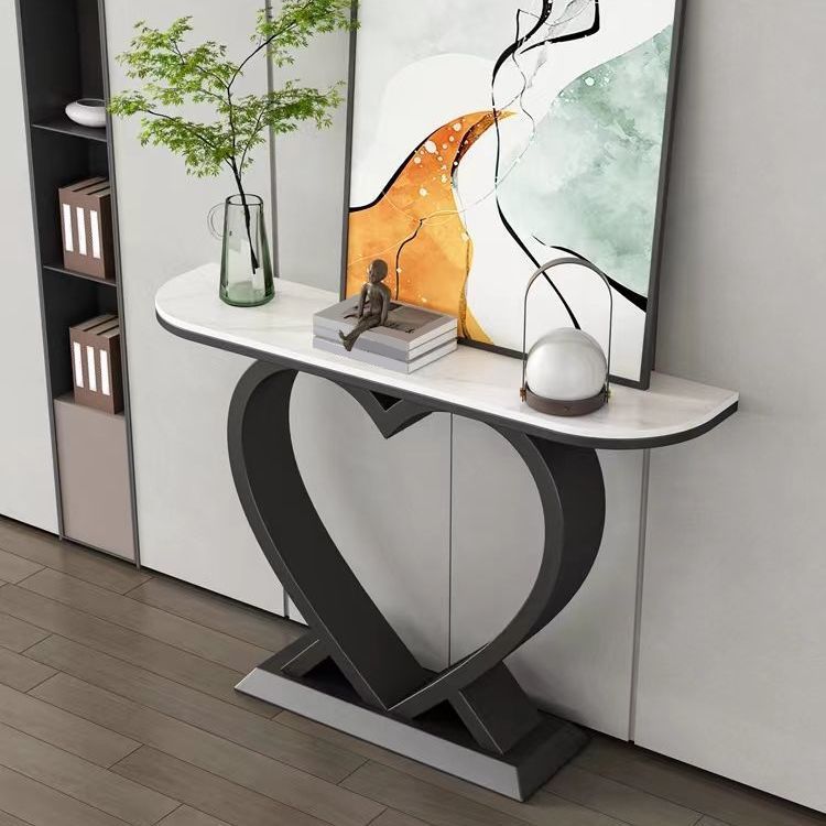 Half Moon Contemporary Console Accent Table Antique Finish Console Sofa Table