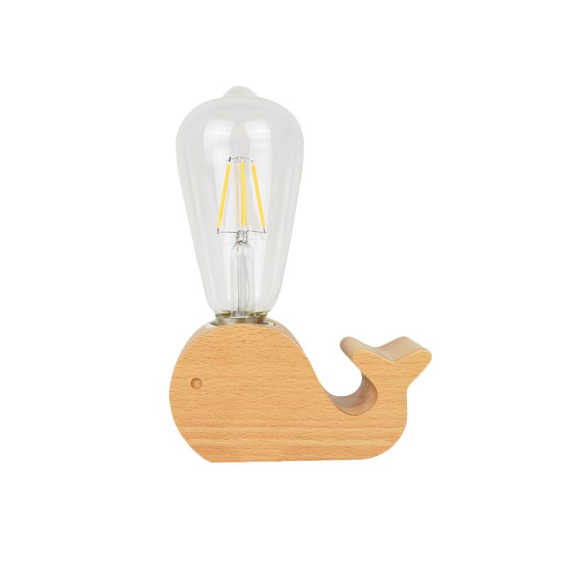 Lampe de lecture de bulbe unique moderne avec une nuance en verre mouton beige / éléphant / vache petite lampe de bureau pour chambre à coucher