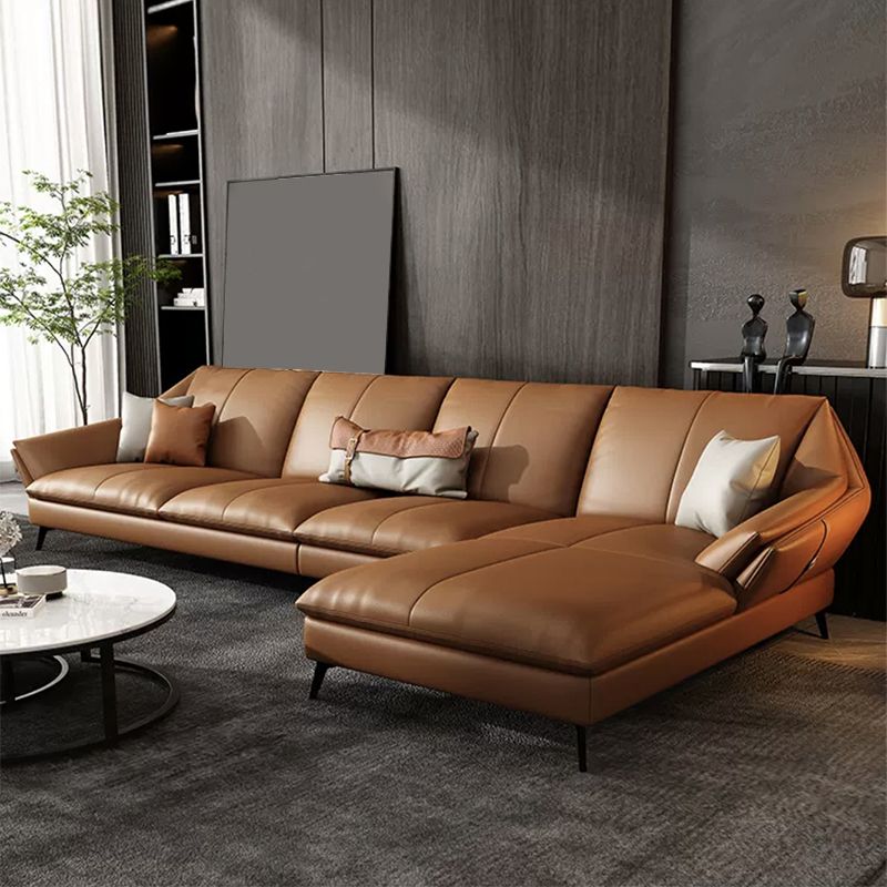 Contemporary Cushions Flared Arm Faux Leather Stationary Seating