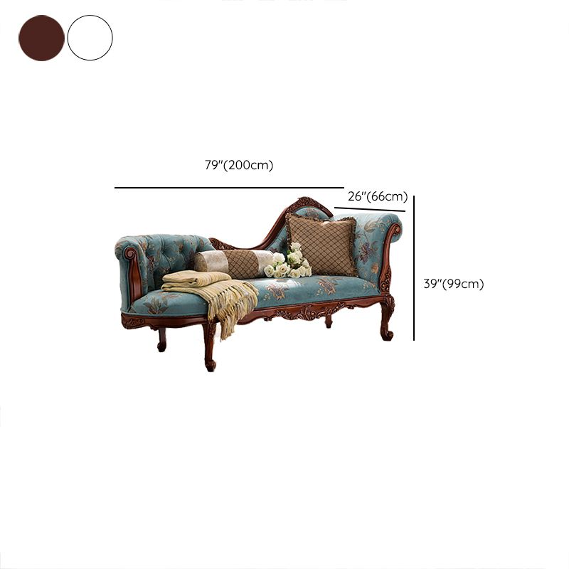 Traditional Cotton Blend Floor Chair with Rolled Arms Oversized Chaise Lounge