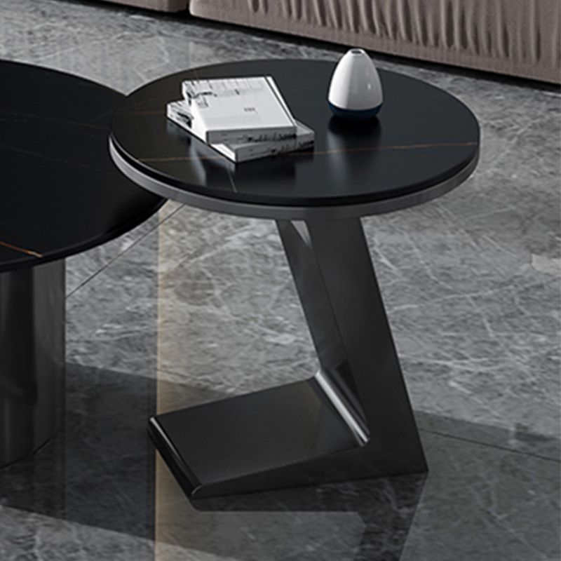 Modern 19.68" Tall Side Table Black Metal Sofa Side Accent Table