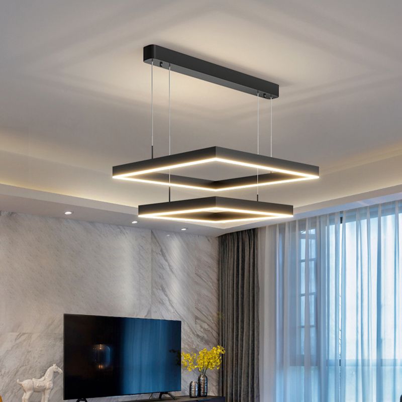 Luz de iluminación colgante cuadrado moderno kit de luz colgante de metal